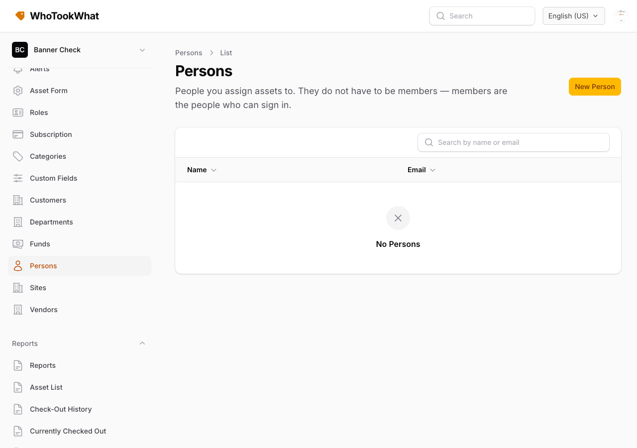 The Persons list